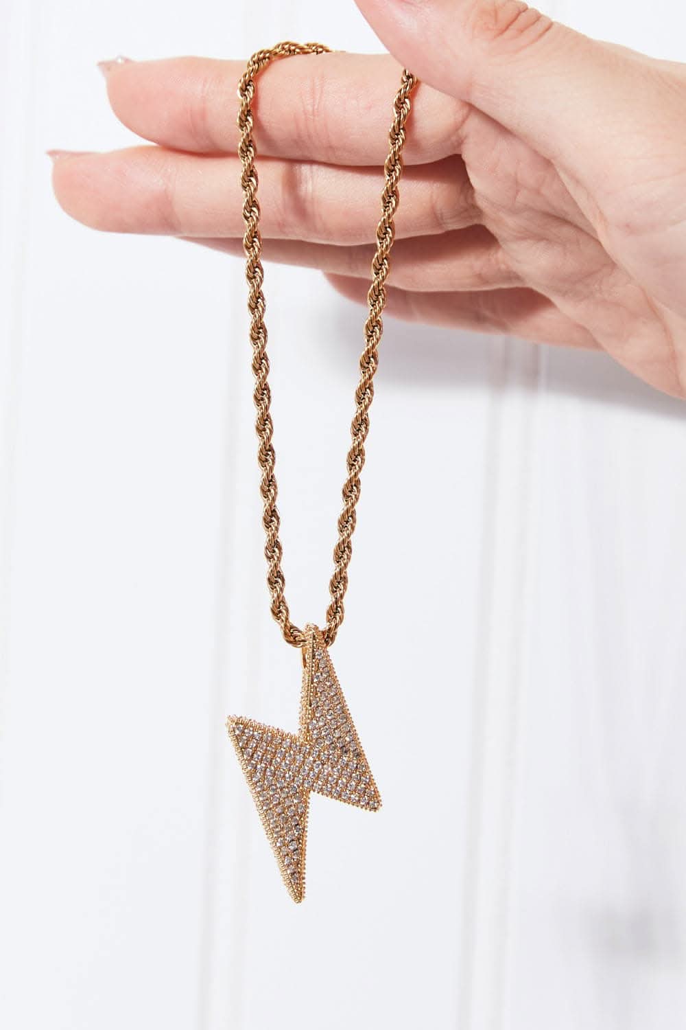 Brass Lightning Bolt Necklace - Love Salve